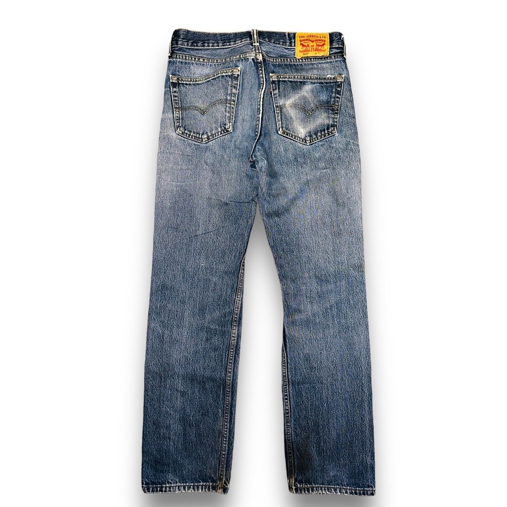P1 Levi's 505 Men's Jeans 32 x 33 Worn In Distressed Wallet Imprint